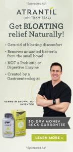 Atrantil natural bloating relief product ad