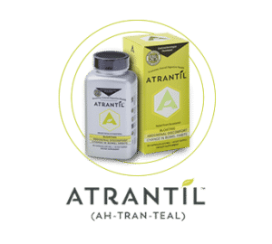 Atrantil box and bottle with logo underneath