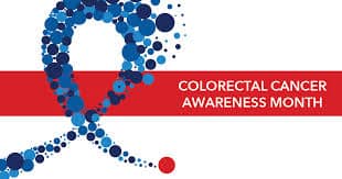colon cancer awareness month with blue ribbon