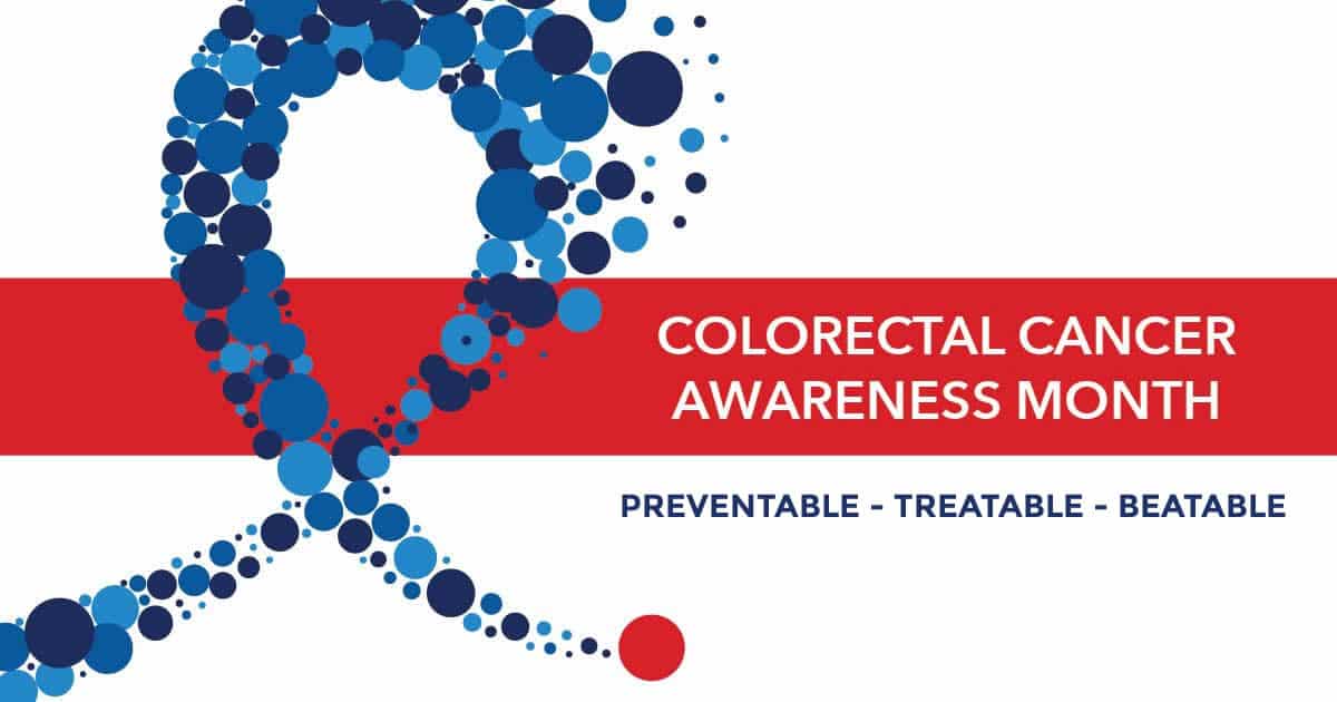 colorectal cancer awareness month graphic message that colon cancer is preventable
