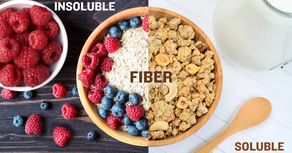 soluble and insoluble fiber examples with fruit, nuts, oats