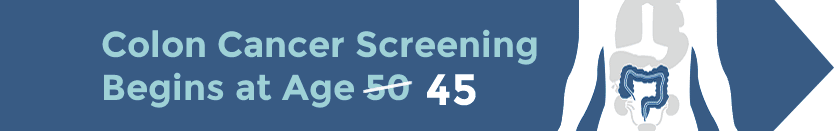 screeningbar-brown colon cancer screening begins at age 45